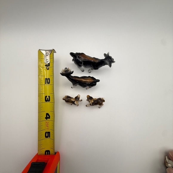 Vintage Bone China Animal Figurines Lot Japan Deer Cow Buffalo Miniatures Set 6 - Picture 7 of 8